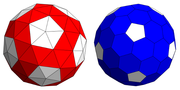 [Pentakis snub dodecahedron and its dual]